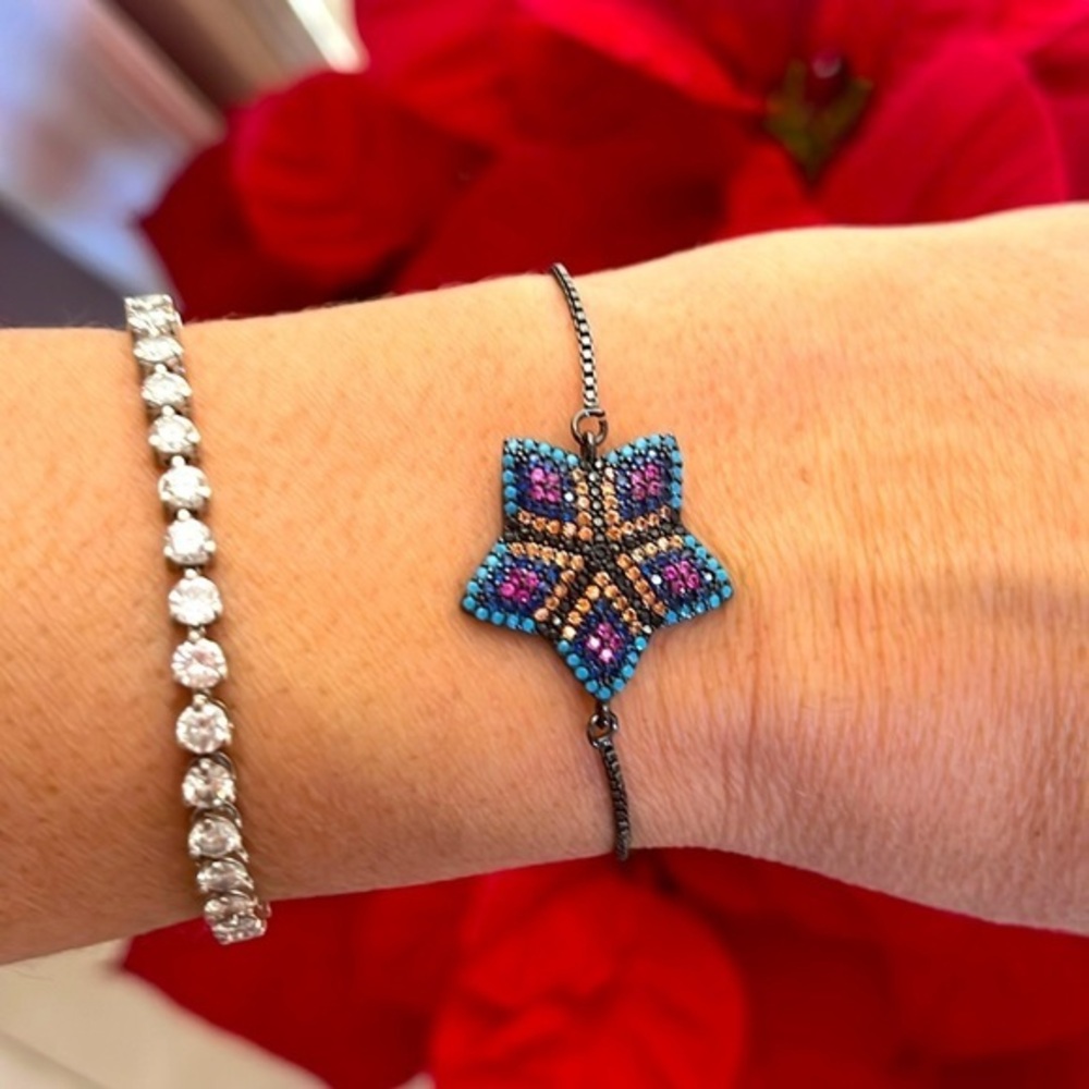 New Black plated Star Bracelet Adjustable